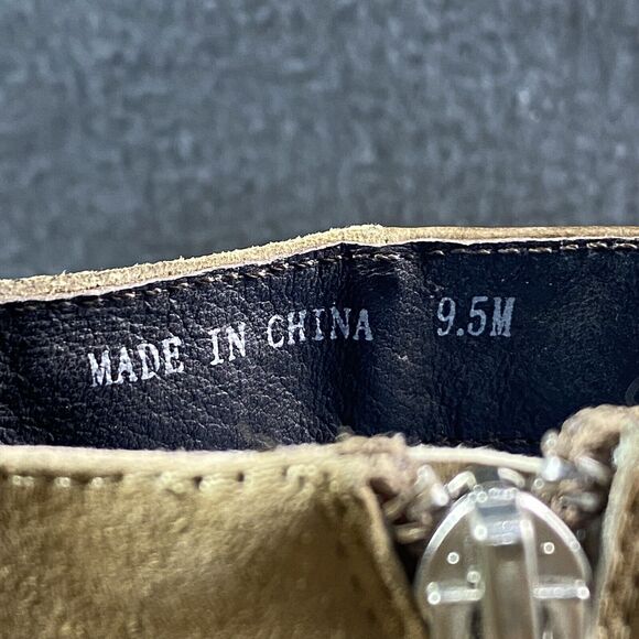 Dolce Vita Women's Size 9.5 Tan Suede Leather Hidden Wedge Bootie Zipper Ankle - Picture 3 of 9